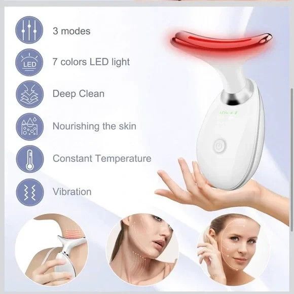 7 Color Beauty Device for Face & Neck – LED Skincare Massage Tool NEW - Picture 4 of 10